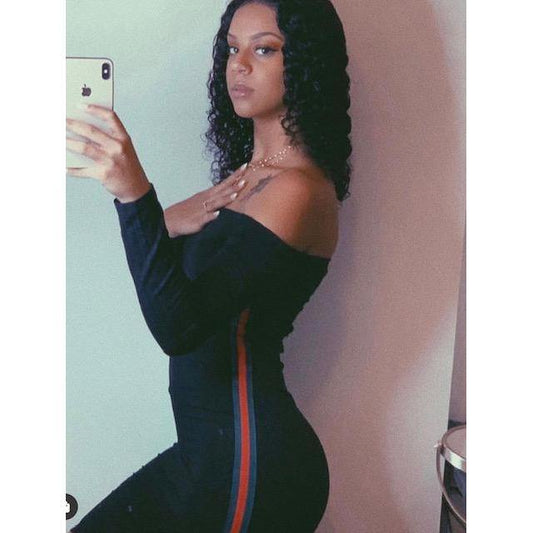 KEKE Stripe Bodycon Mini Dress (Black) - Delirious Boutique